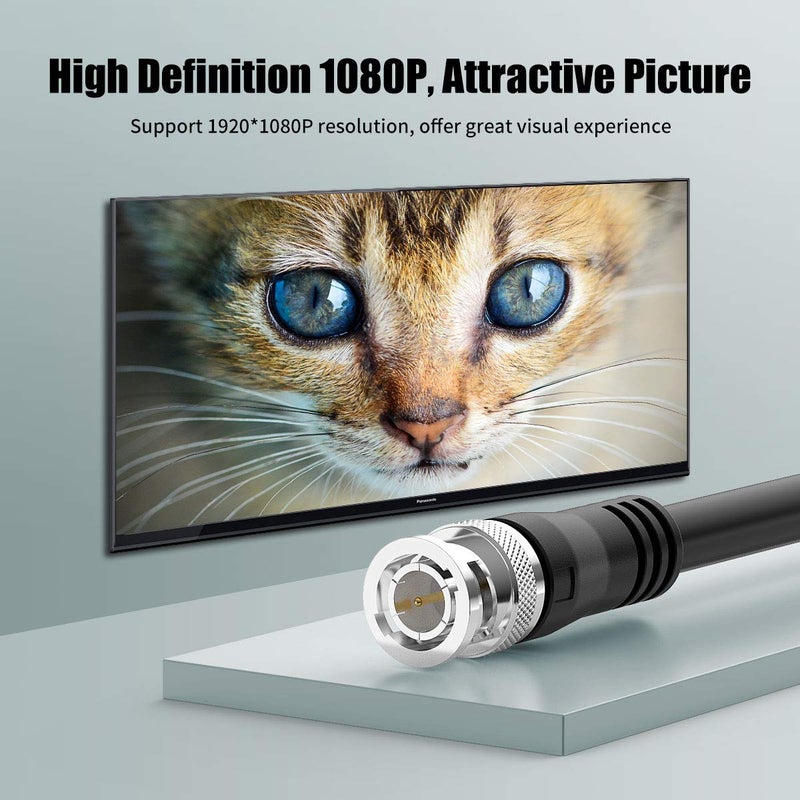 BIFALE 25ft 3G HD-SDI Heavy Duty BNC to BNC 75 Ohm 1080P Video Coaxial Cable for CCTV Systems - Image 4